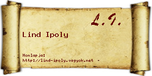 Lind Ipoly névjegykártya